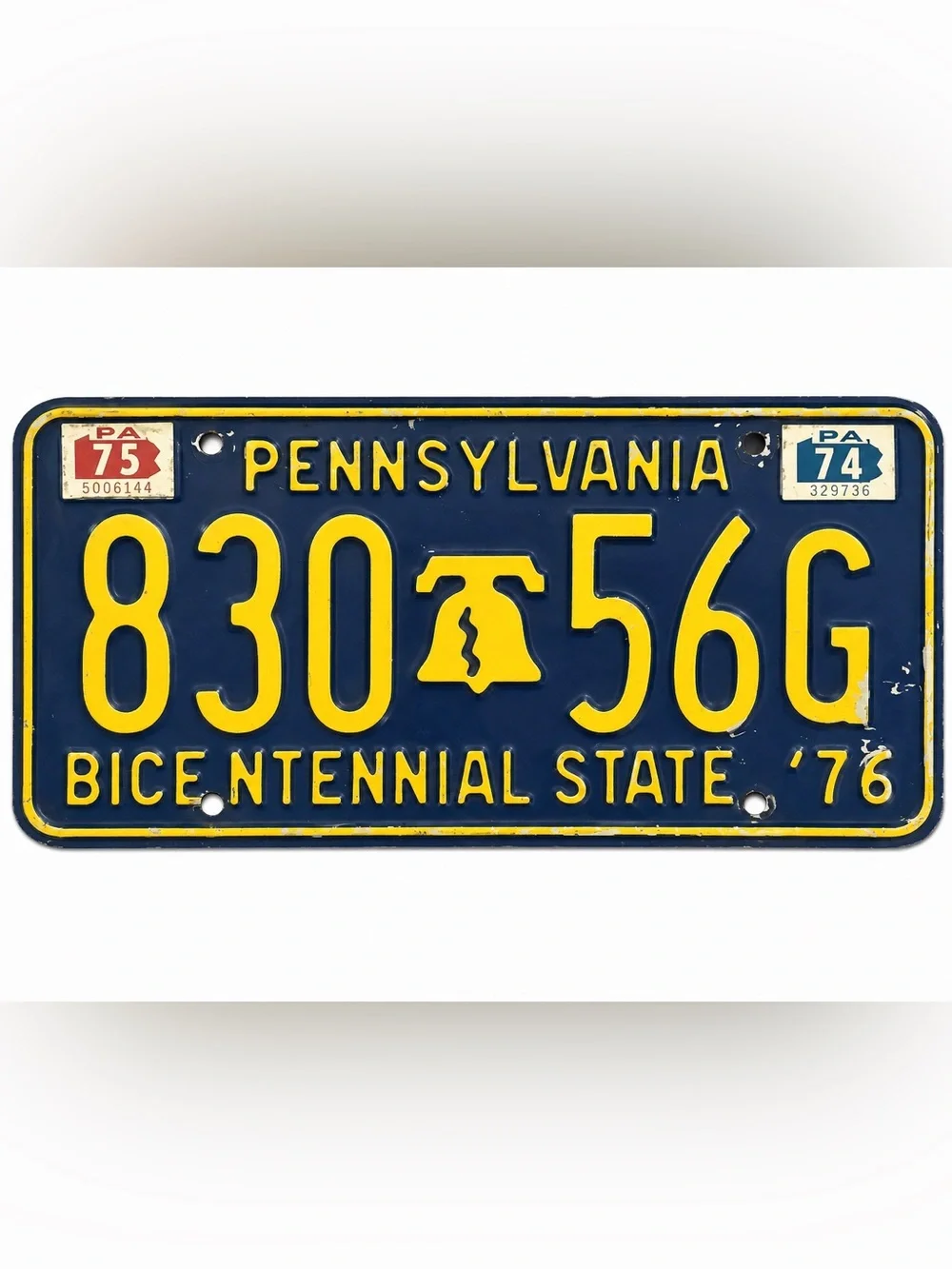 Pennsylvania Bicentennial State 1976 License Plate